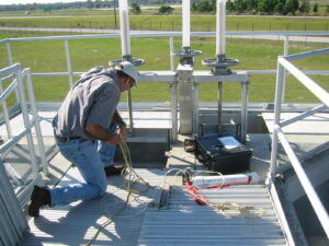 A WEA engineer performing industrial odor control services