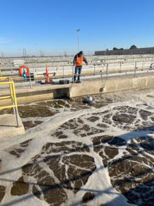 a WEA engineer performing testing and sampling for odors